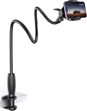 Lamicall Gooseneck Phone Holder for Bed – [Upgraded Stable Clip] for Desk, Headboard, Bed, Bedside, Table, Flexible Gooseneck Long Arm Stand, Overhead Cell Phone Clamp Mount, for All 4-7” Devices