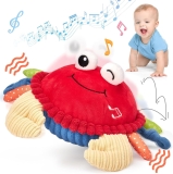 hahaland Baby Toys 6+ 12-18 Months – Crawling Musical Dancing Walking Moving Bouncing Learning Crab Tummy Time Toy Sensory Toddler Toys for 1-3 Year Old Christmas Birthday Gifts Stocking Stuffers